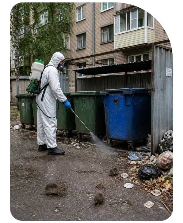Дератизация контейнерной площадки в Москве по цене от 3230 р. | Сенат-Мск